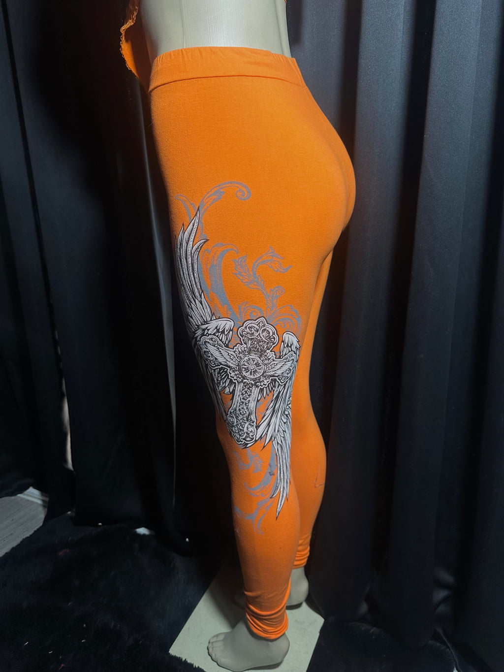 orange cross pants