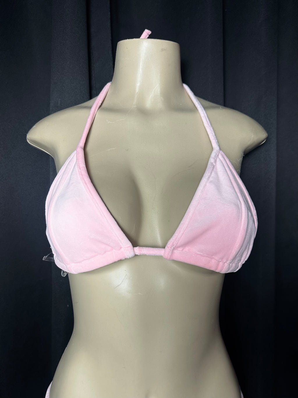 pink velour bra top