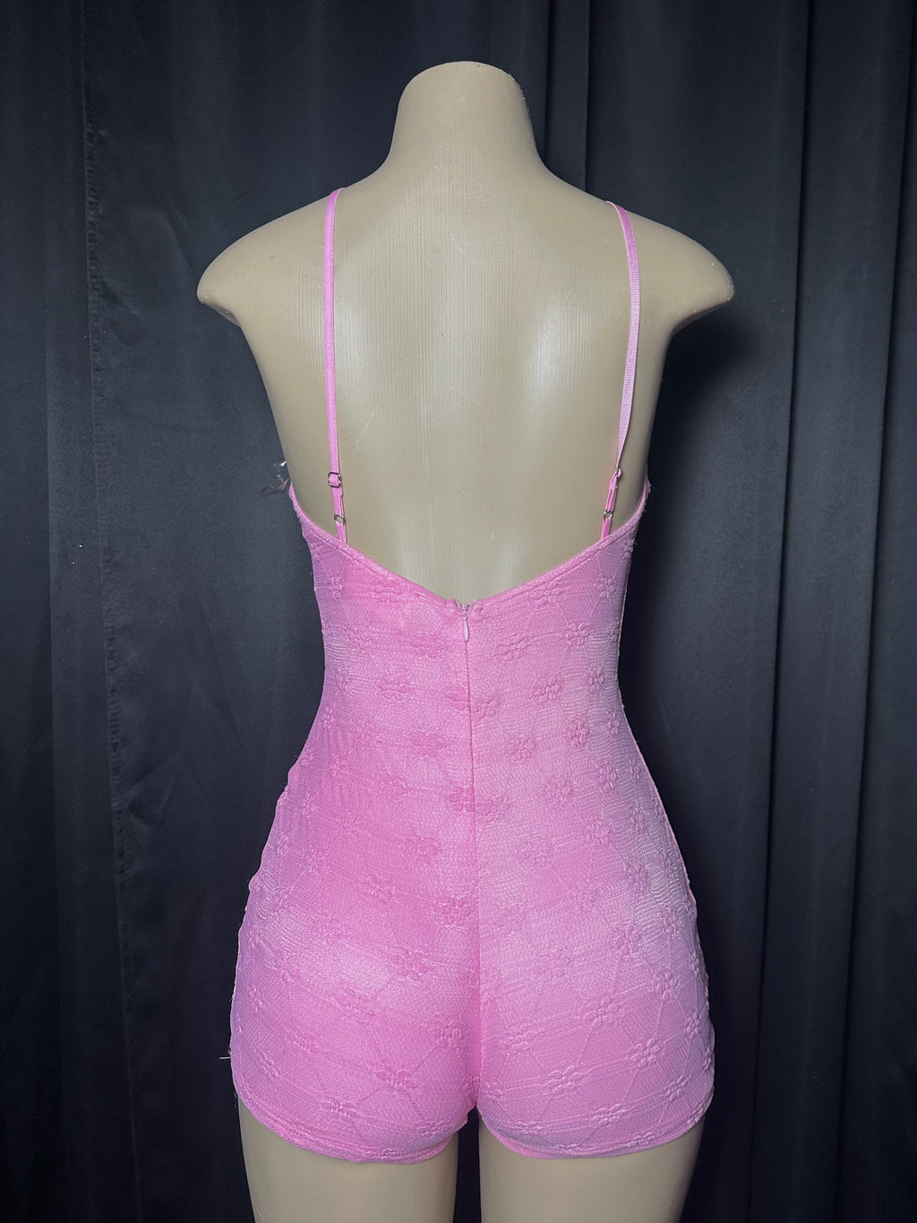 bow pink romper
