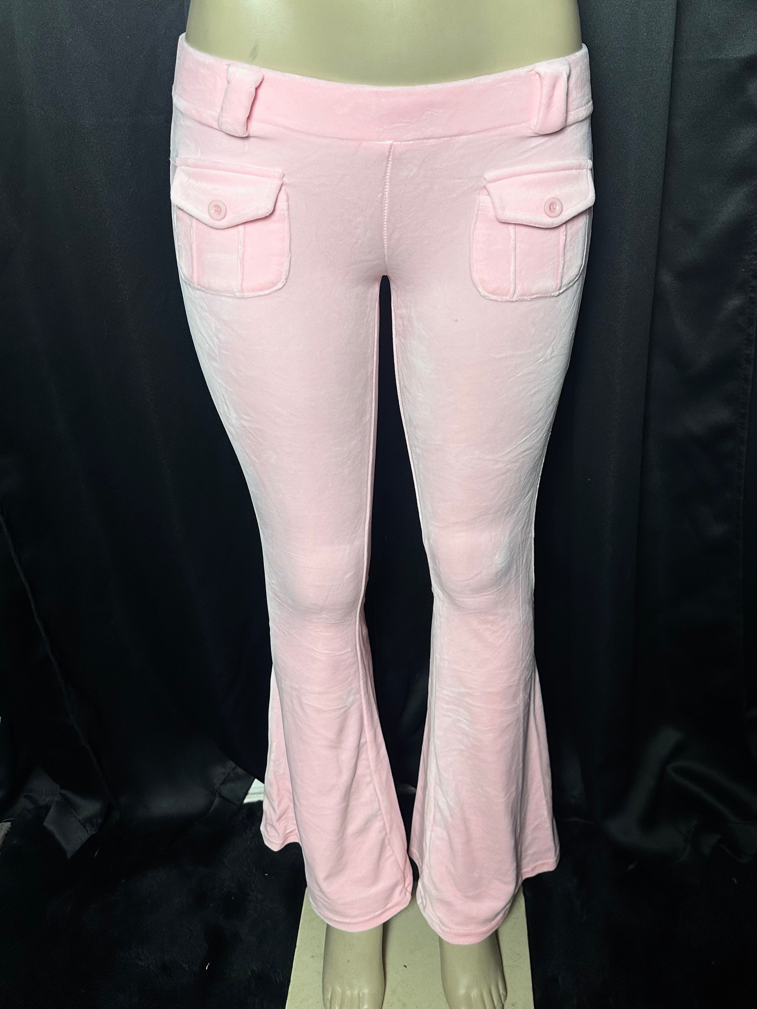 pink velour zip up bottoms