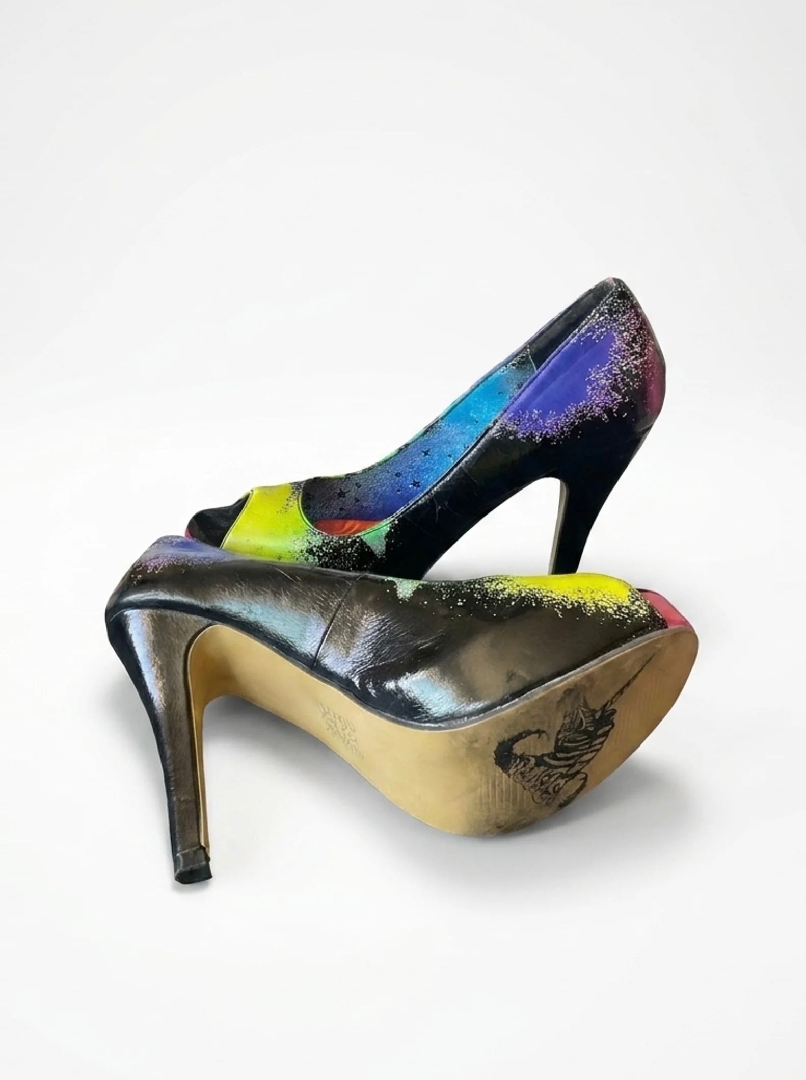 Colorful zebra heels