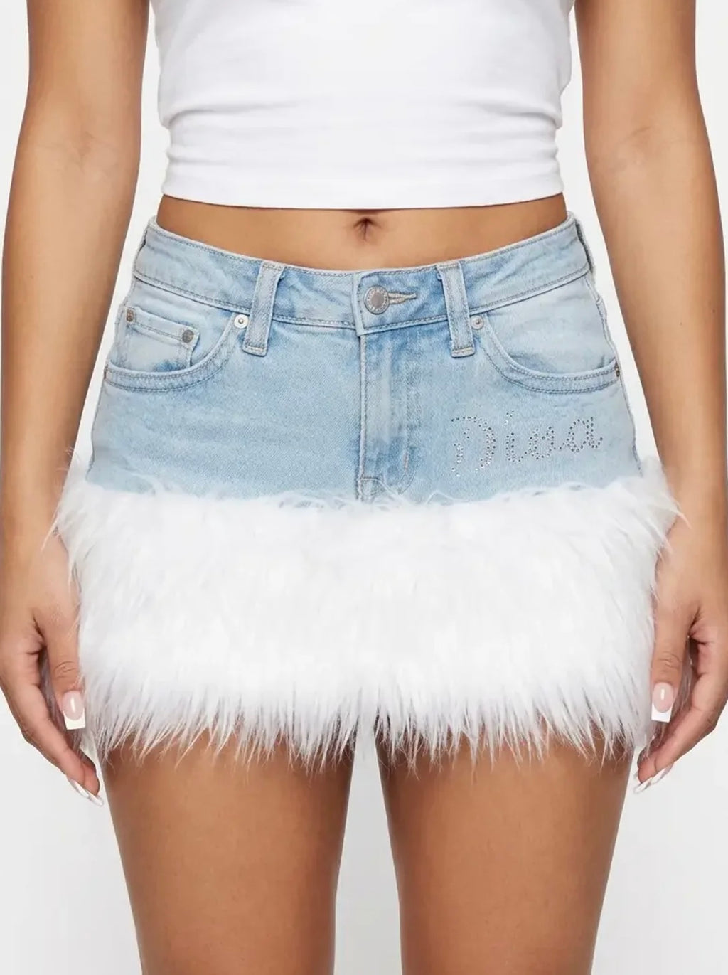 Diva Deniem fur skirt