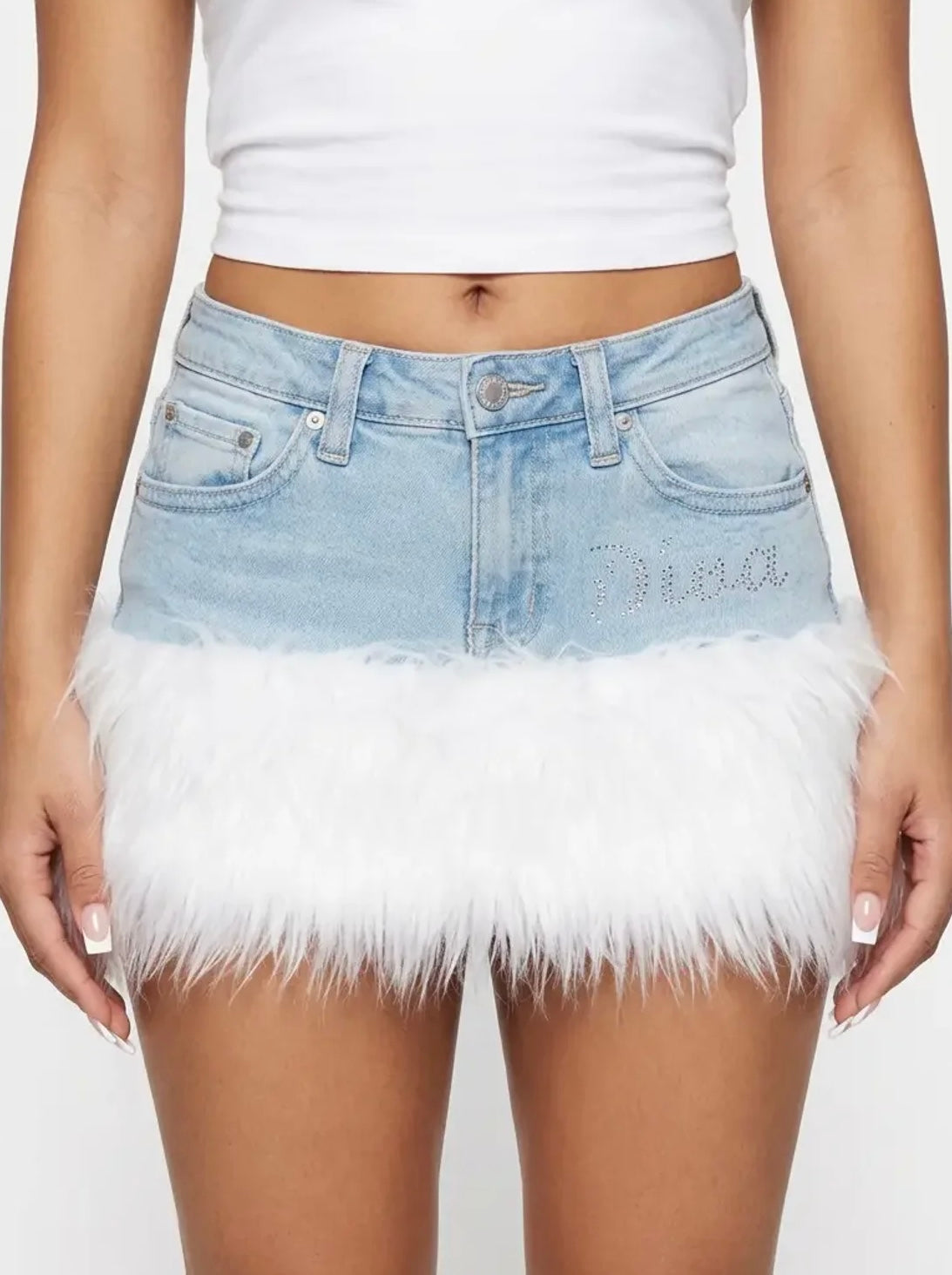 Diva Deniem fur skirt