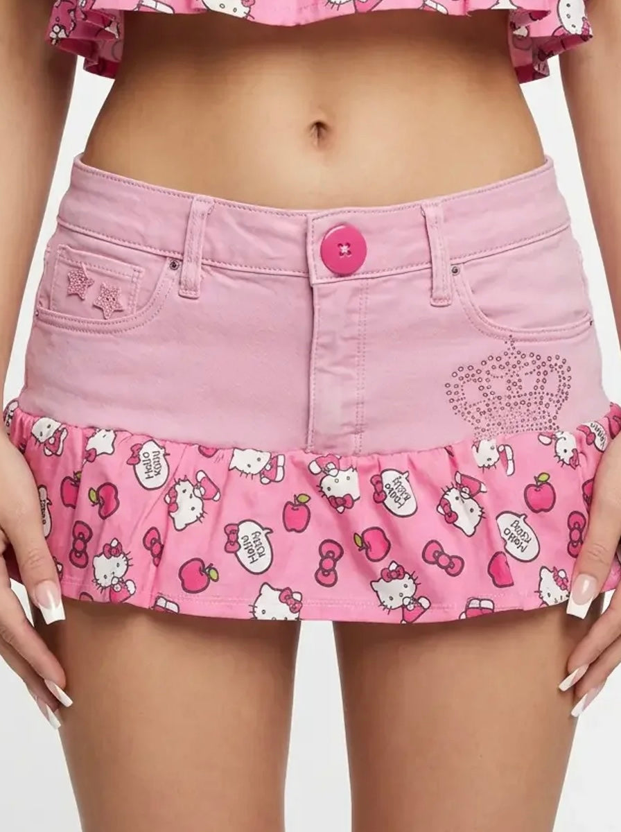 hk pink ruffler skirt
