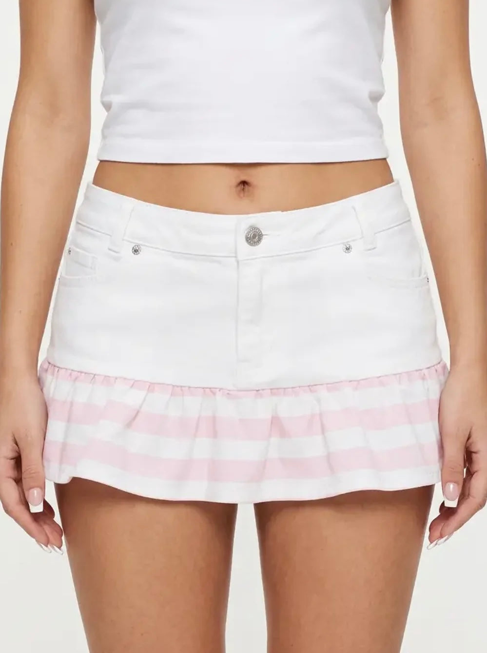 Vs s denim ruffled skirt