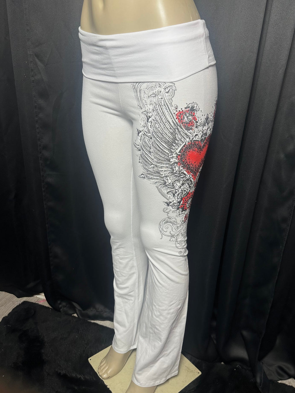 heart fold over leggings