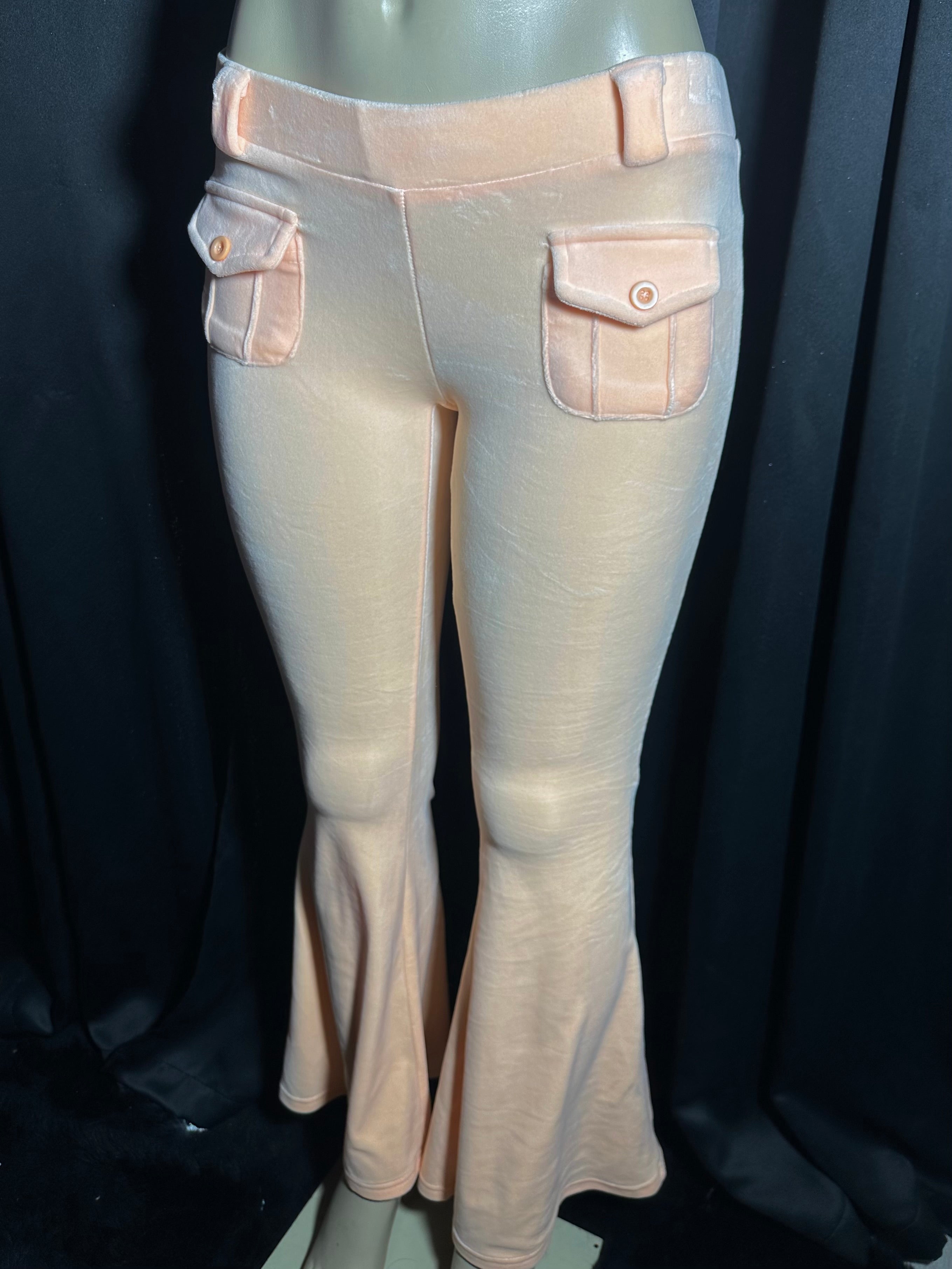 Orange velour pants