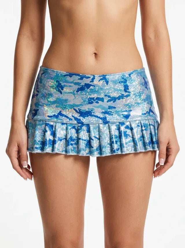 Blue camo holographic skirt