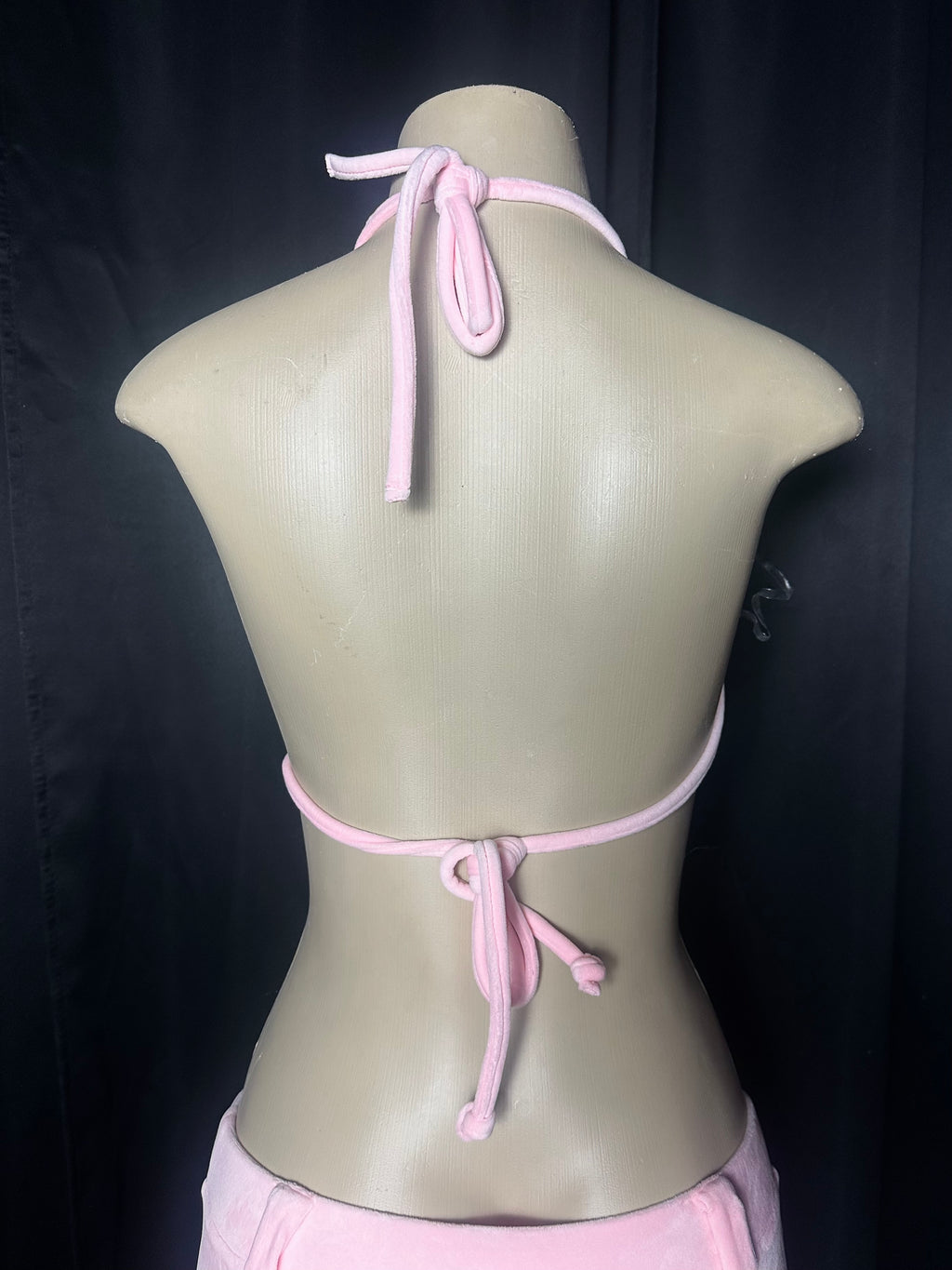 pink velour bra top