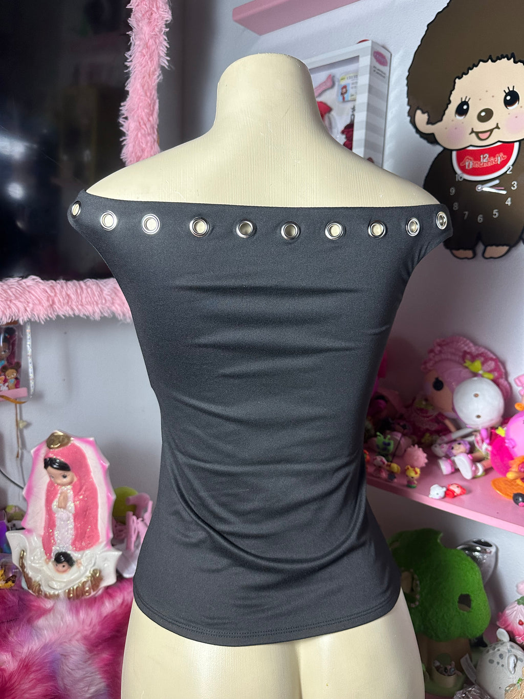 Black eyelet top