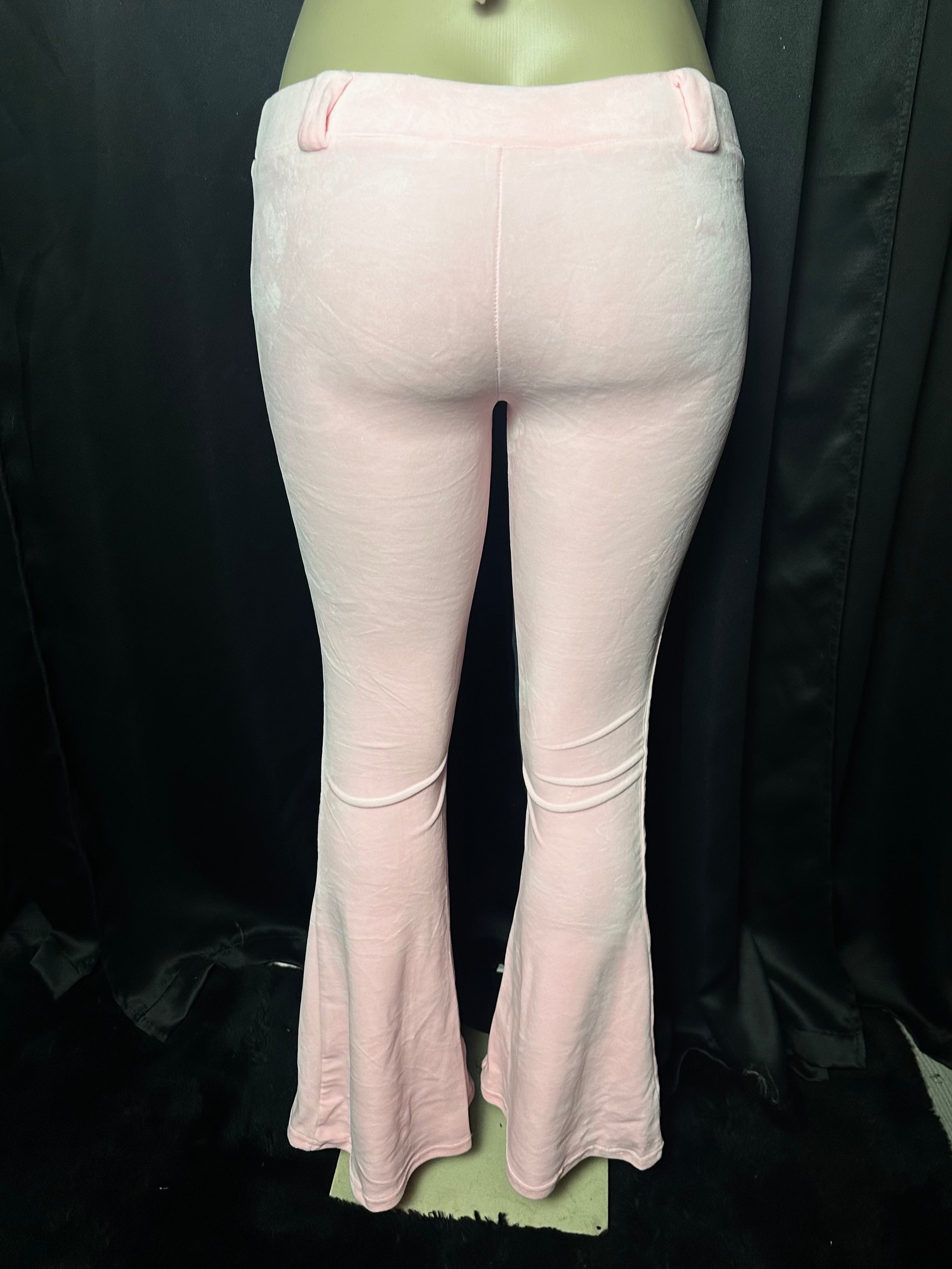 pink velour zip up bottoms