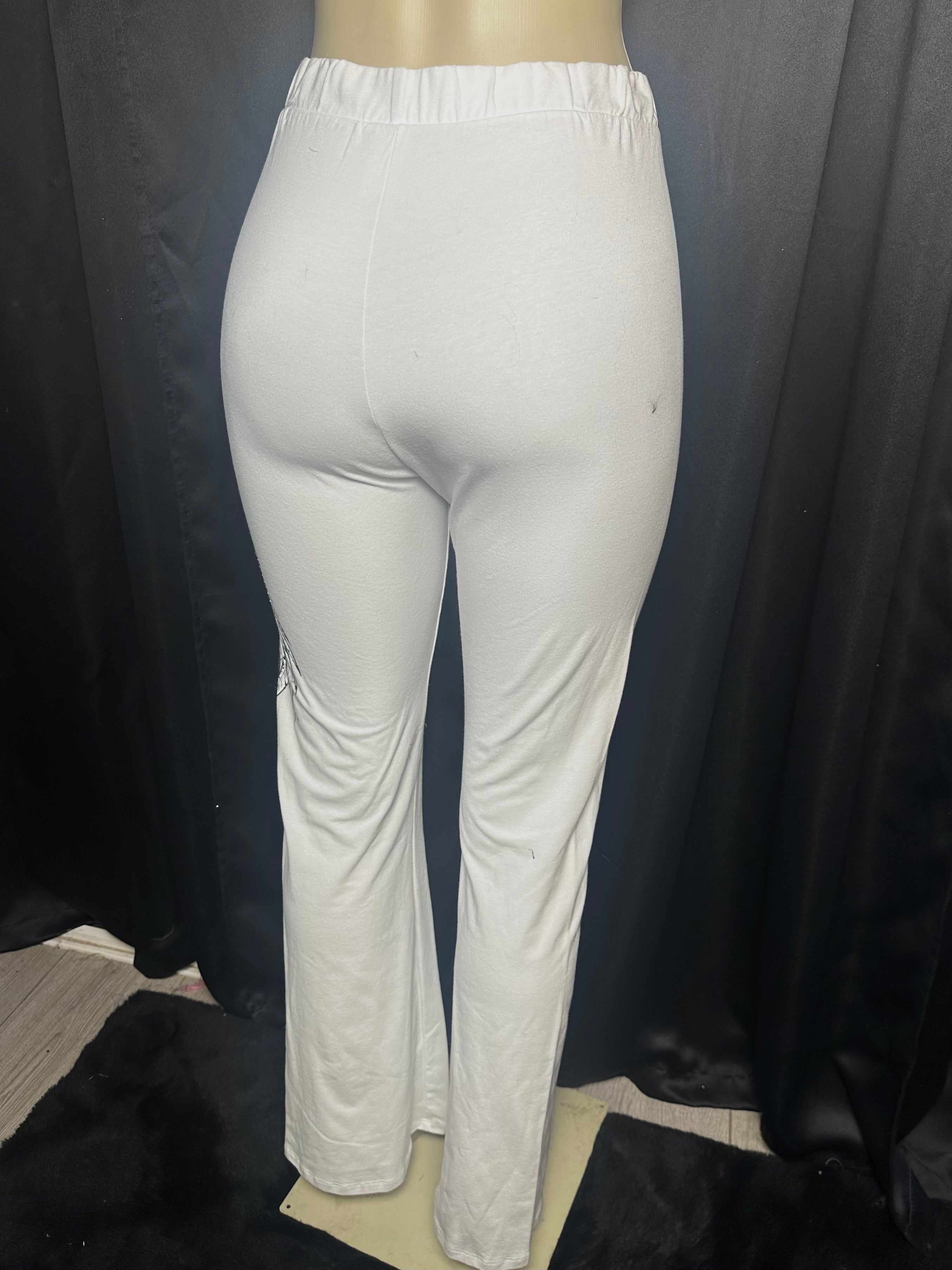 White cross leggings