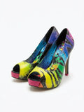 Colorful zebra heels